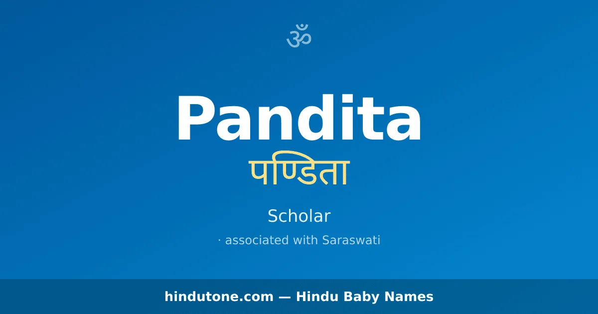 Pandita — Hindu Girl Names with P