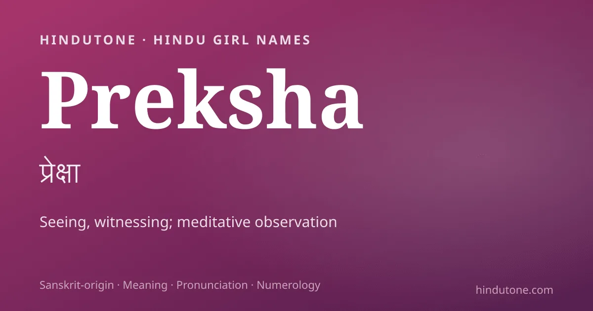 Preksha — Hindu Girl Names with P