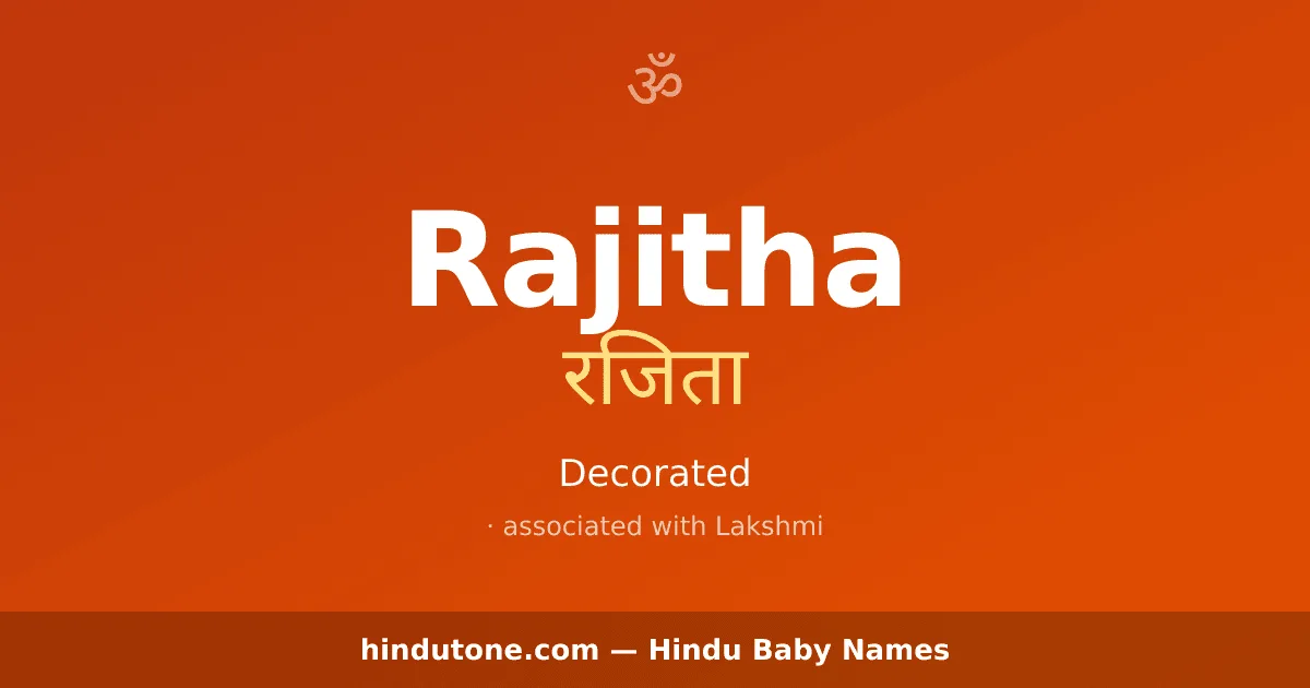 Rajitha — Hindu Girl Names with R