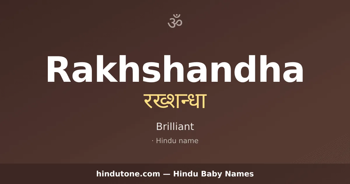 Rakhshandha — Hindu Girl Names with R