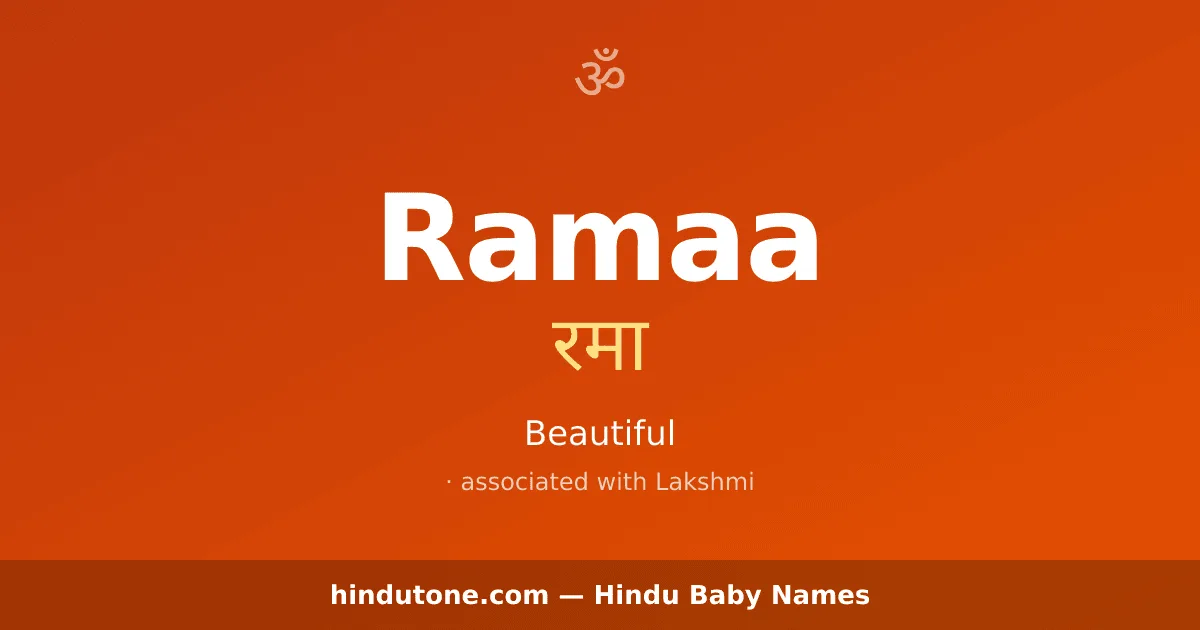 Ramaa — Hindu Girl Names with R