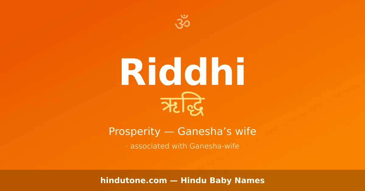 Riddhi — Hindu Girl Names with R