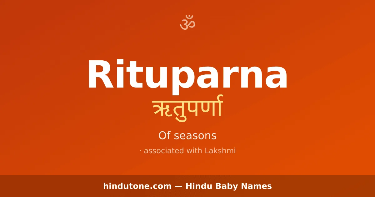 Rituparna — Hindu Girl Names with R