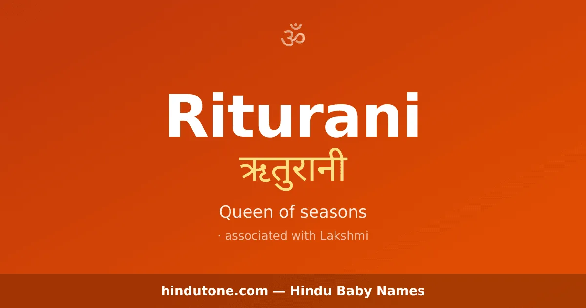 Riturani — Hindu Girl Names with R