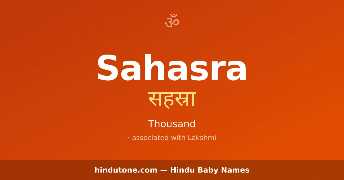 Sahasra — Hindu Girl Names with S