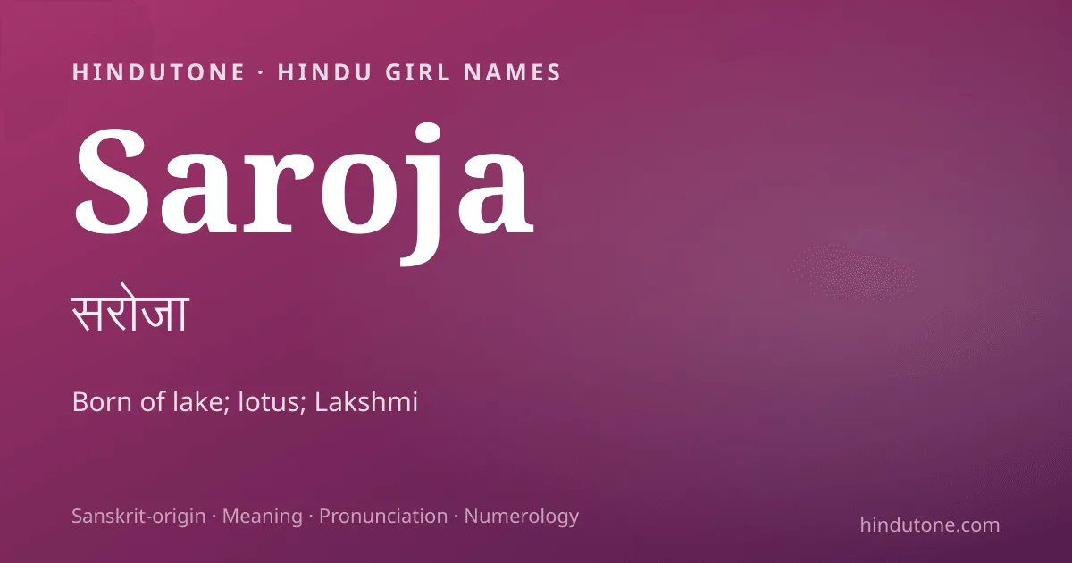 Saroja — Hindu Girl Names with S