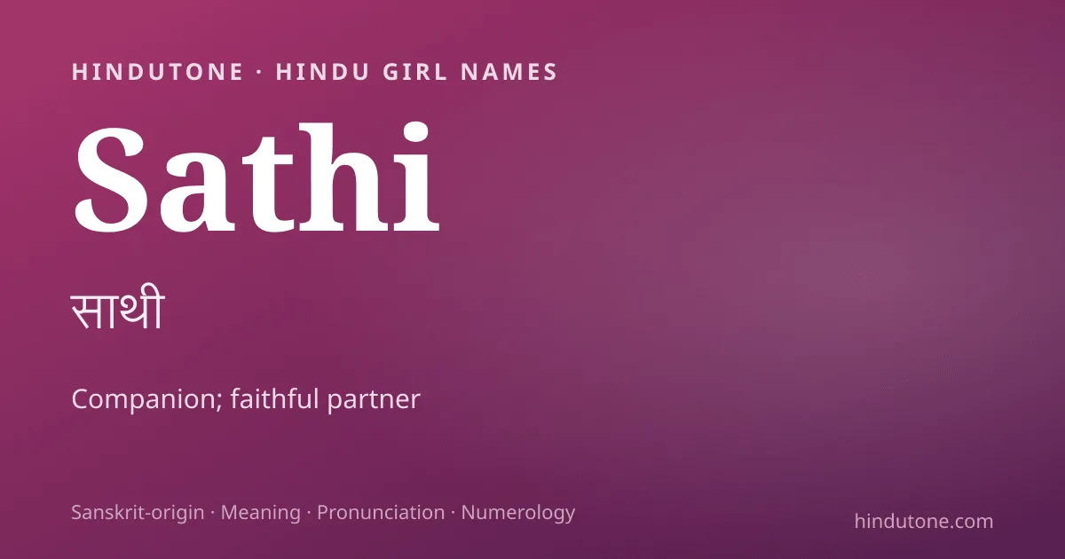 Sathi — Hindu Girl Names with S