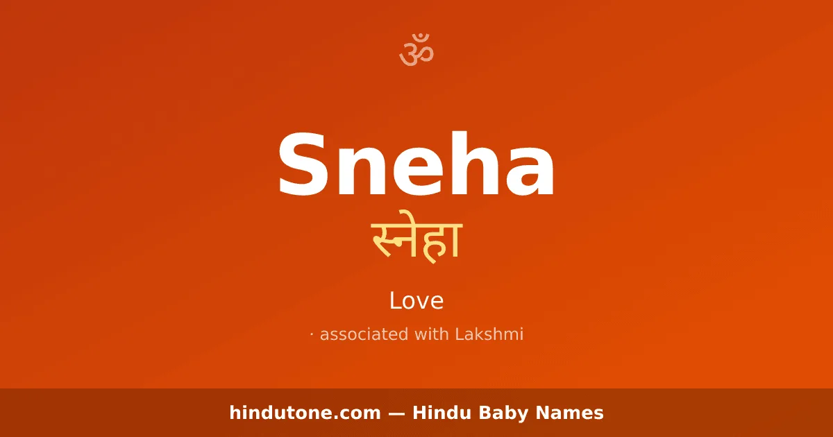 Sneha — Hindu Girl Names with S
