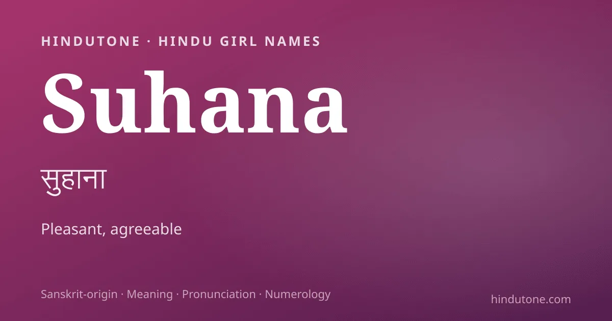 Suhana — Hindu Girl Names with S