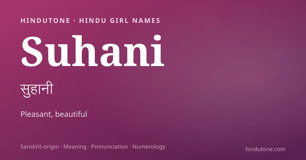 Suhani — Hindu Girl Names with S