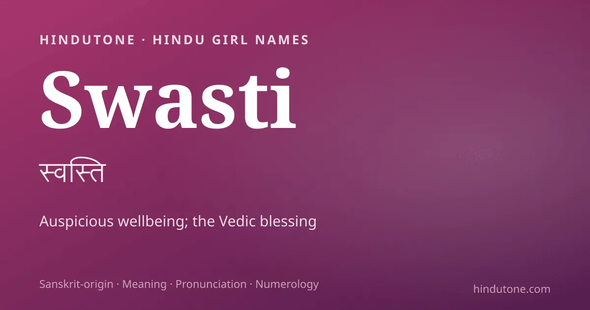 Swasti — Hindu Girl Names with S