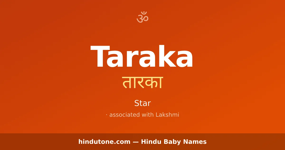 Taraka — Hindu Girl Names with T