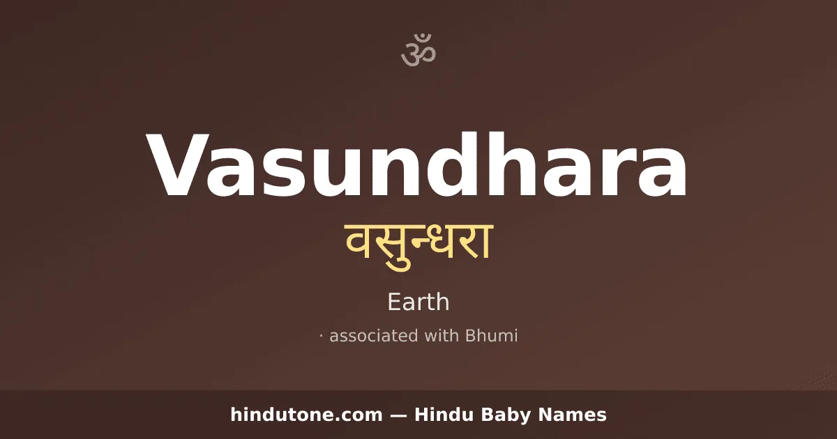 Vasundhara — Hindu Girl Names with V
