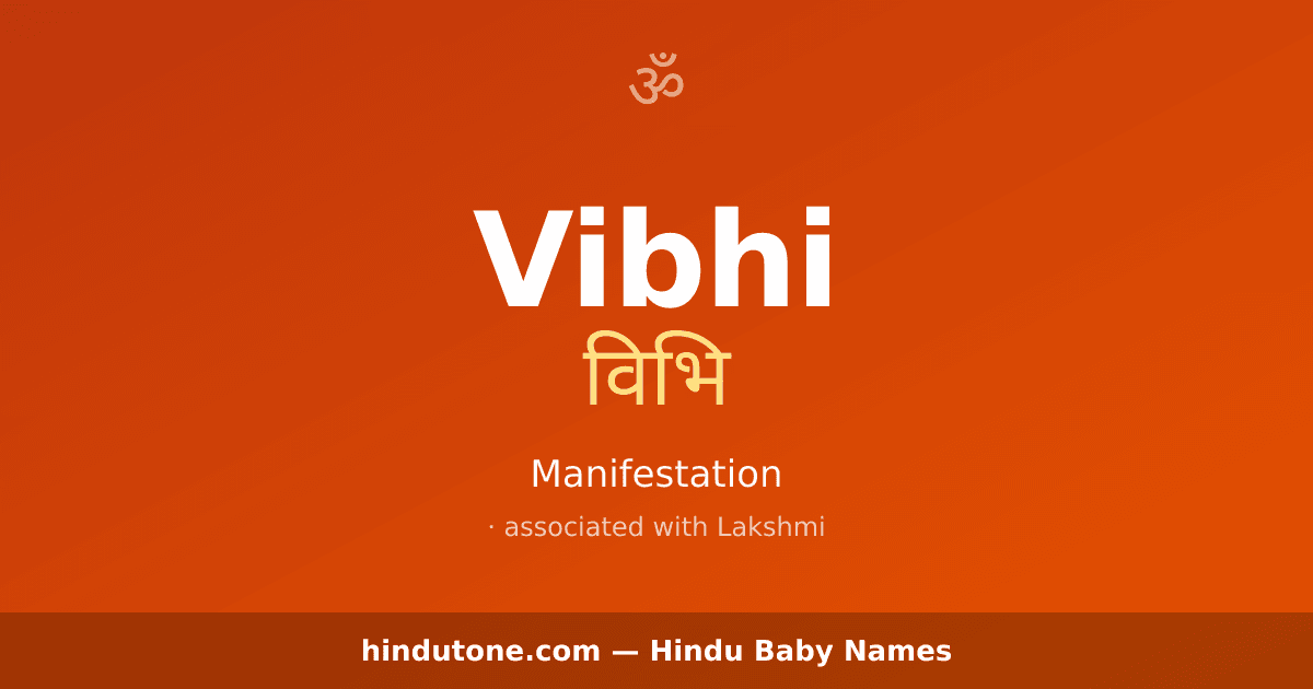 Vibhi — Hindu Girl Names with V