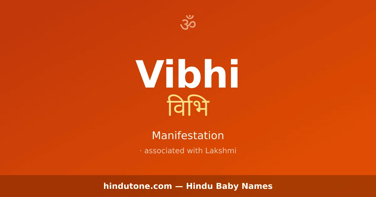 Vibhi — Hindu Girl Names with V