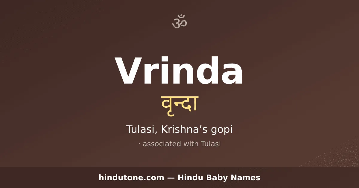 Vrinda — Hindu Girl Names with V