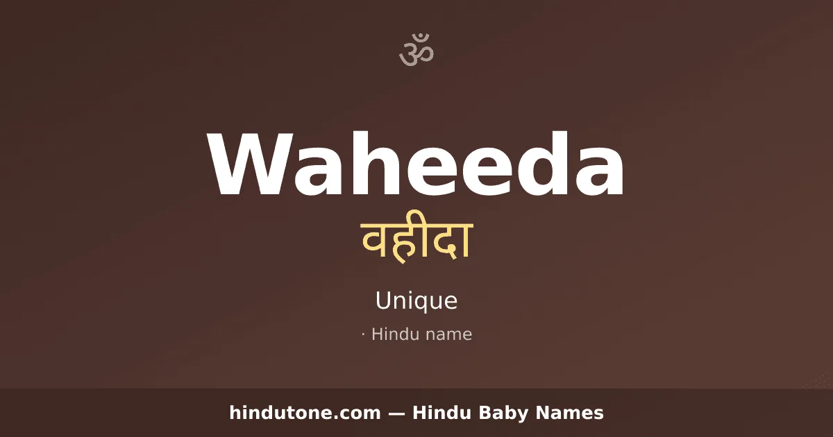 Waheeda — Hindu Girl Names with W