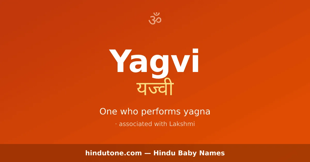 Yagvi — Hindu Girl Names with Y