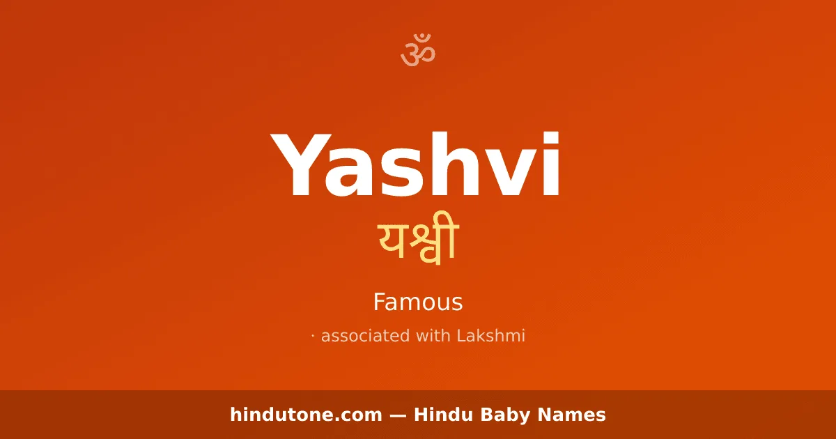 Yashvi — Hindu Girl Names with Y