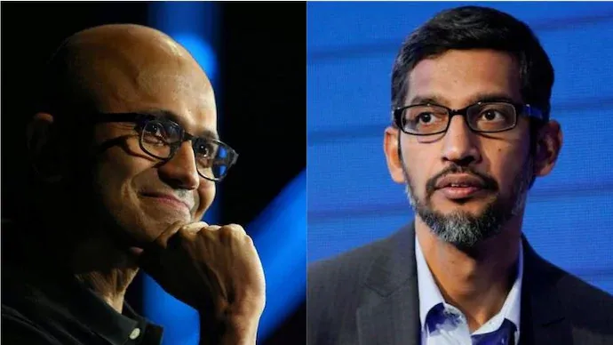 Sundar Pichai & Satya Nadella — Hindu Values in Tech Leadership: How Two Indian-Born CEOs Lead Google and Microsoft With Dharmic Principles — Famous Hindus