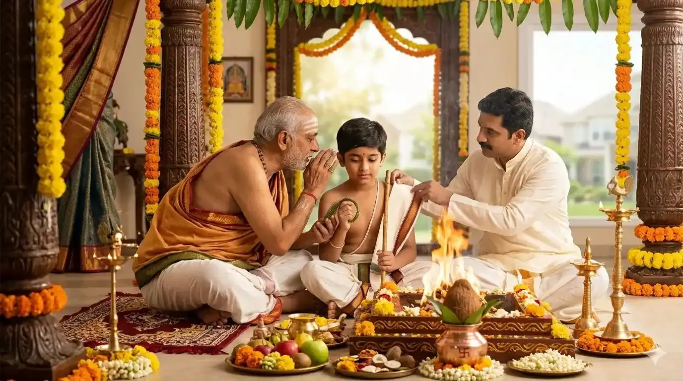 Upanayanam — Sacred Thread & Brahmopadesam (NRI Guide) — Spirituality